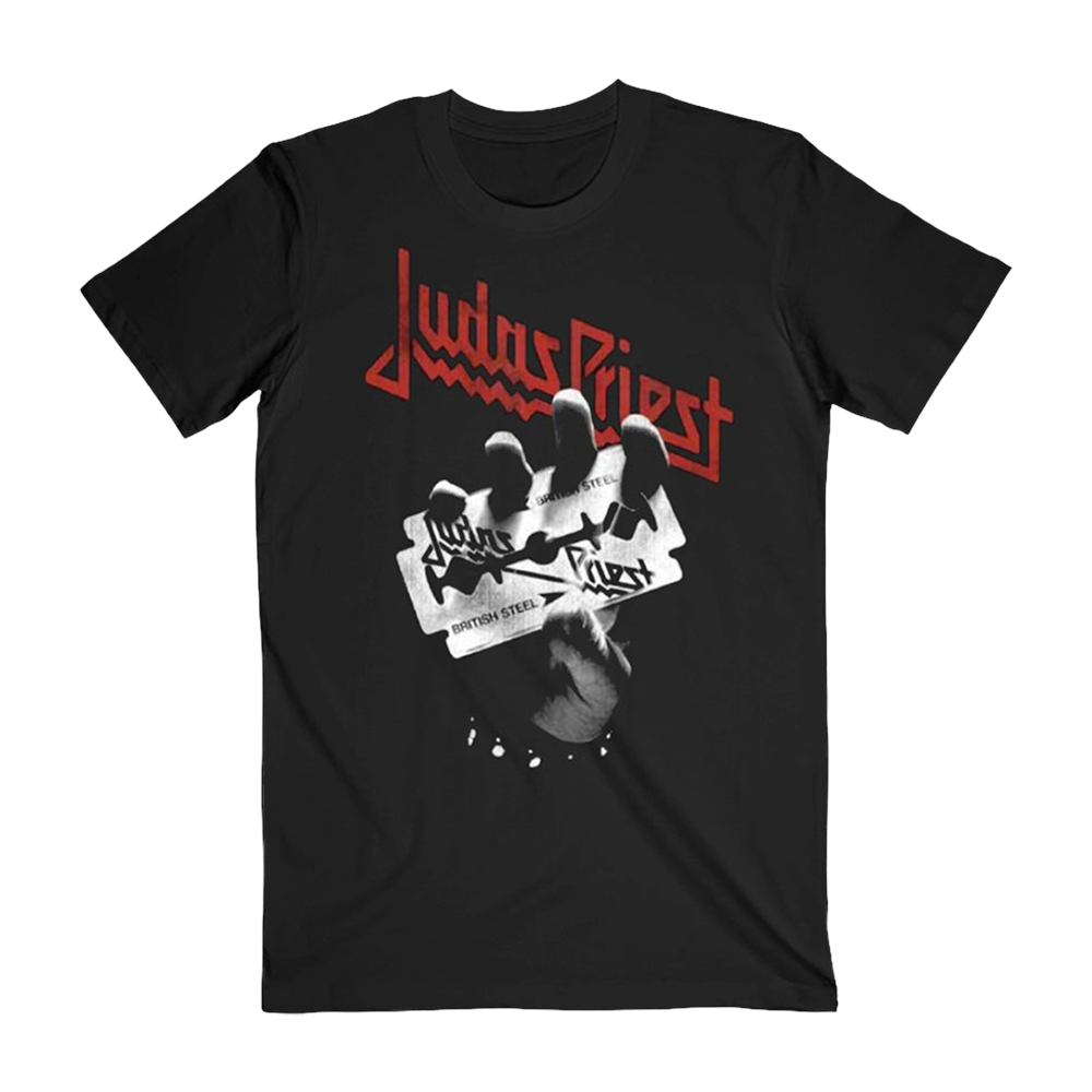 British Steel Black and White Tee – Judas Priest Store